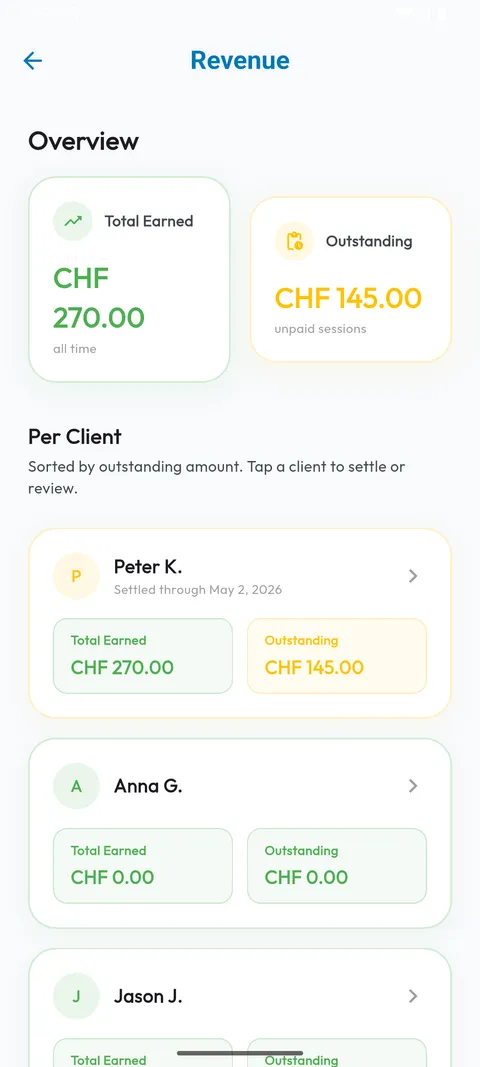 Coach revenue dashboard
